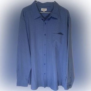 Patterned Blue Haggar Button Up Dress Shirt